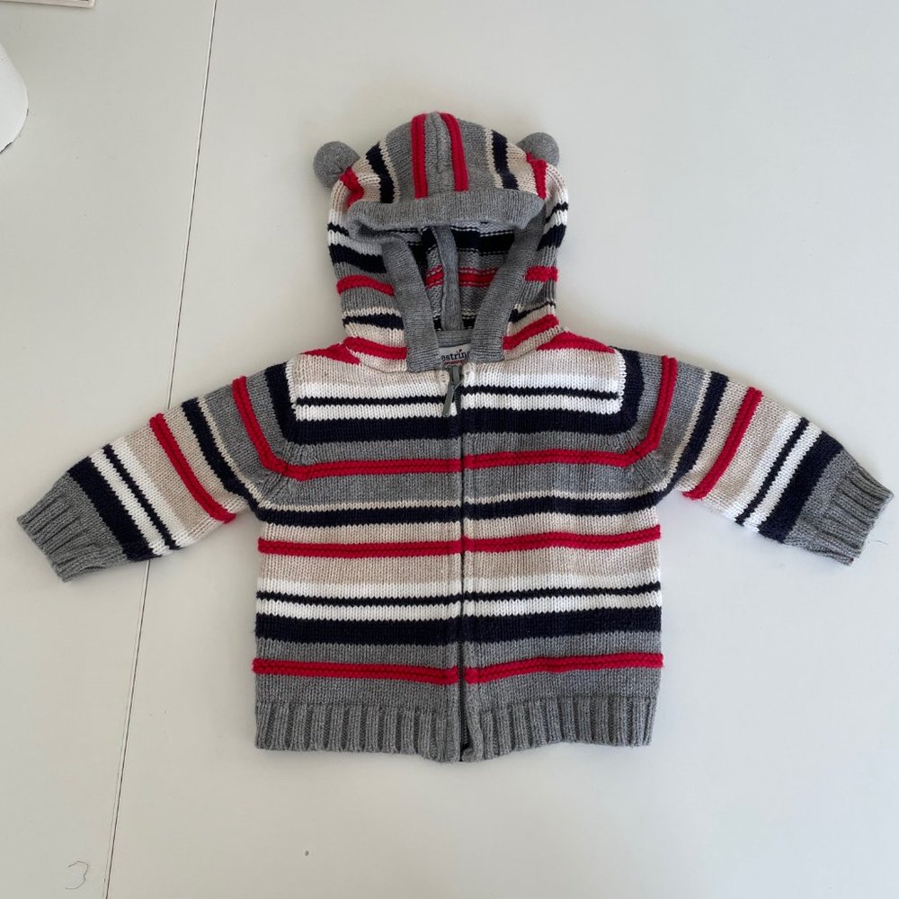 Kitestrings Bib Overalls & Sweater Cotton Animal Ear Striped Set - Picture 8 of 16